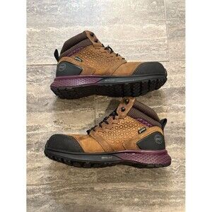 Timberland PRO Reaxion Composite Toe Waterproof Women Work Boots Brown Purple 7